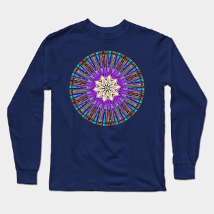 Bright Colorful Floral Mandala Design Long Sleeve T-Shirt